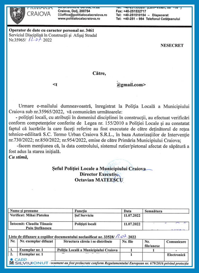 sesizare-politia-craiova-20062022-raspuns