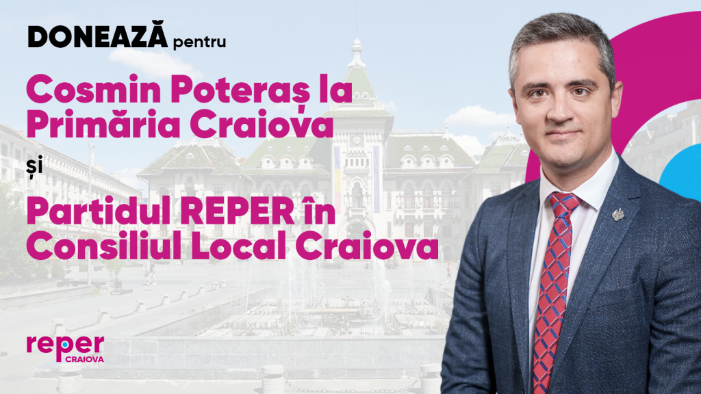 Donează pentru ”Cosmin Poteraș pentru Primăria Craiova”